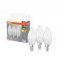 Preview: 3er Pack OSRAM LED BASE E14 Lampe in Kerzenform MATT 4,9W=40W warmweisses Licht